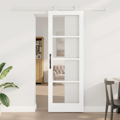 Schiebetür Orkdal Weiß 73,5 X 211 Cm Massivholz Kiefer Und Glas