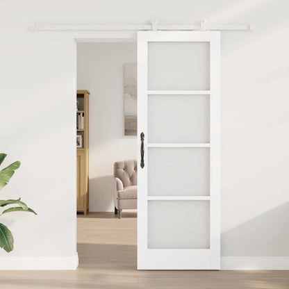 Schiebetür Orkdal Weiß 73,5 X 211 Cm Massivholz Kiefer Und Glas