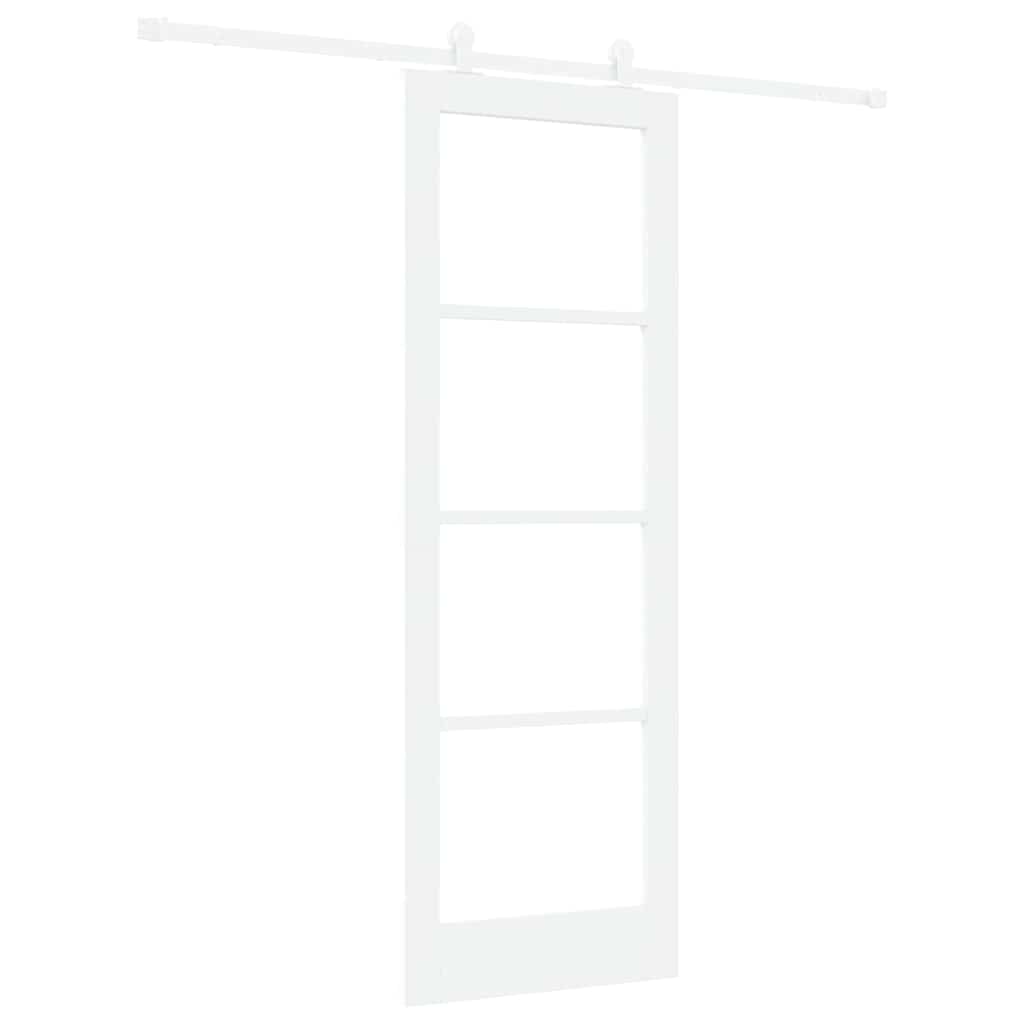 Schiebetür Orkdal Weiß 73,5 X 211 Cm Massivholz Kiefer Und Glas