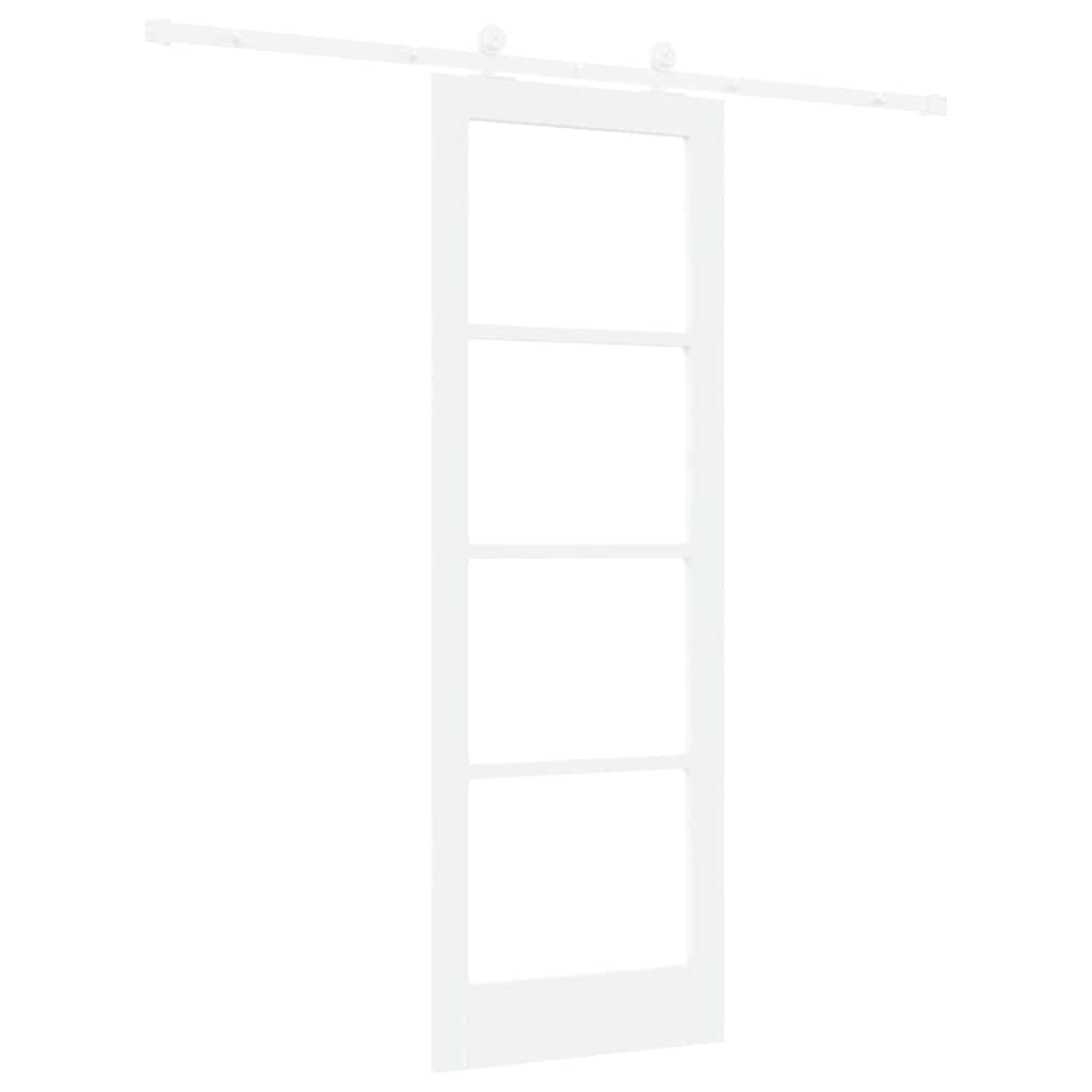 Schiebetür Orkdal Weiß 73,5 X 211 Cm Massivholz Kiefer Und Glas