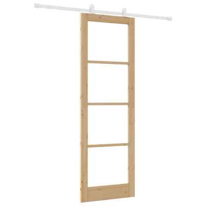 Schiebetür Orkdal Natur 78 X 232 Cm Massivholz Kiefer Und Glas