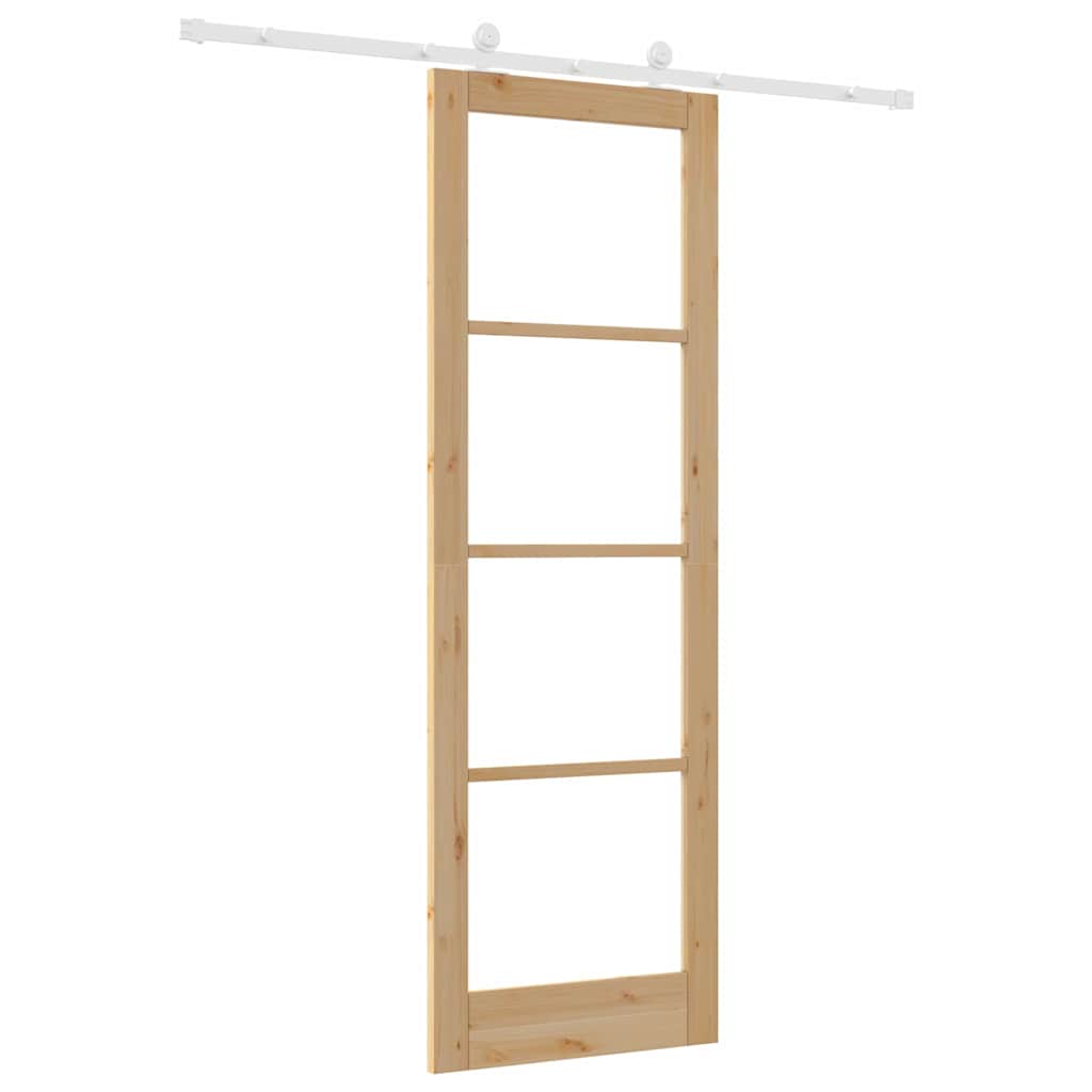 Schiebetür Orkdal Natur 78 X 232 Cm Massivholz Kiefer Und Glas