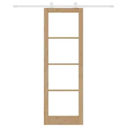Schiebetür Orkdal Natur 78 X 232 Cm Massivholz Kiefer Und Glas