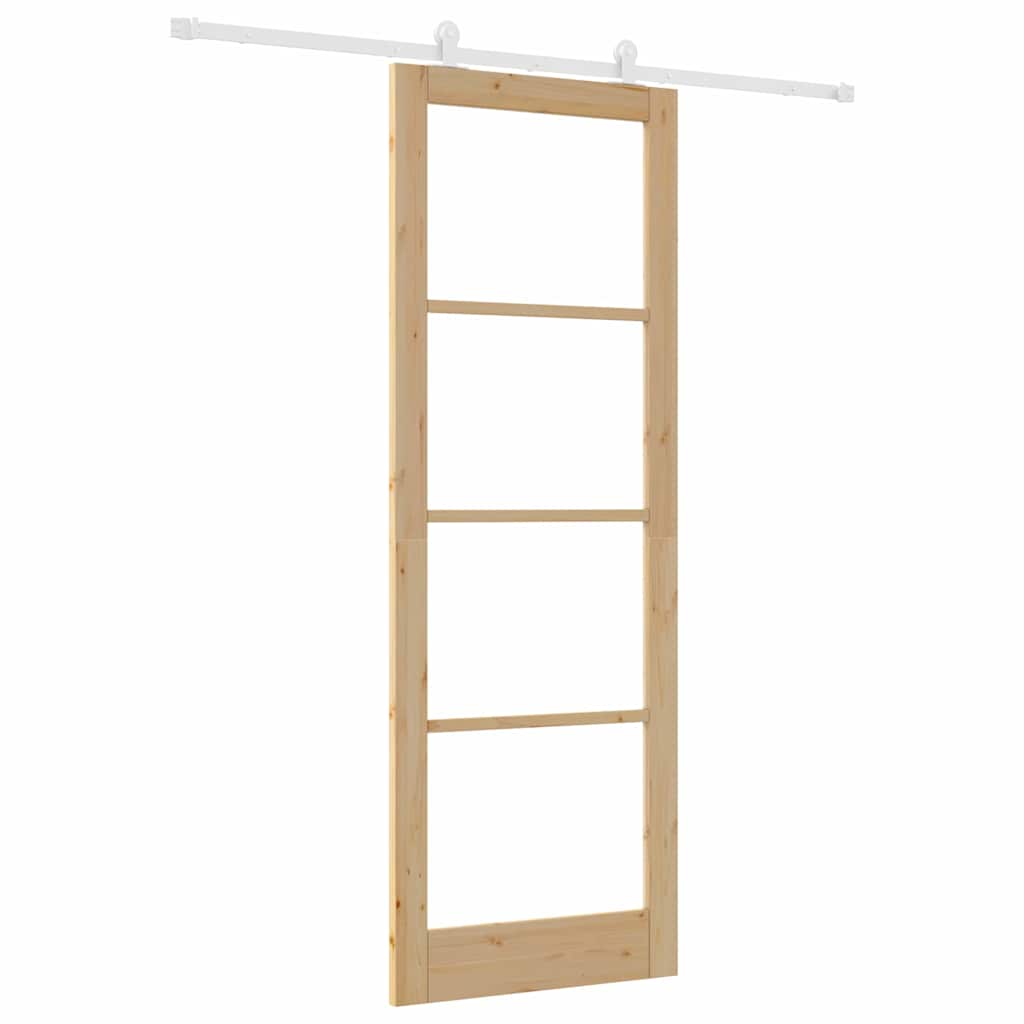 Schiebetür Orkdal Natur 83 X 232 Cm Massivholz Kiefer Und Glas