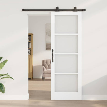 Schiebetür Orkdal Weiß 73,5 X 211 Cm Massivholz Kiefer Und Glas