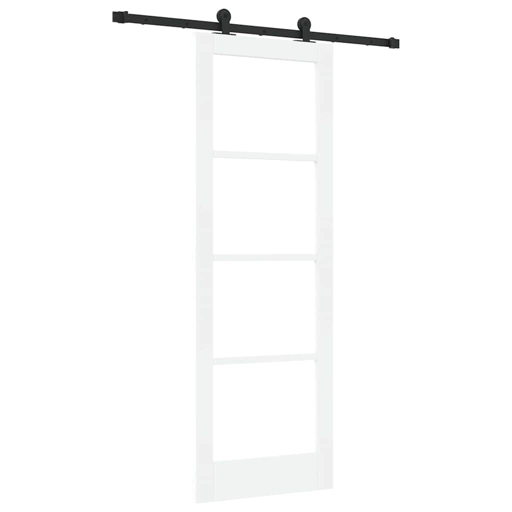 Schiebetür Orkdal Weiß 73,5 X 211 Cm Massivholz Kiefer Und Glas