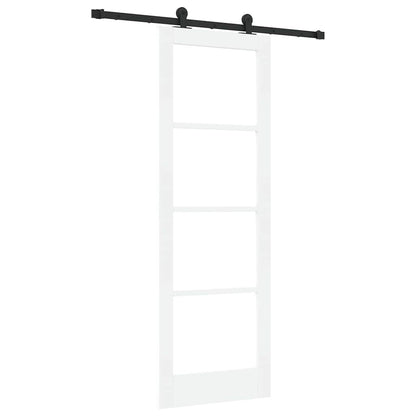 Schiebetür Orkdal Weiß 73,5 X 211 Cm Massivholz Kiefer Und Glas