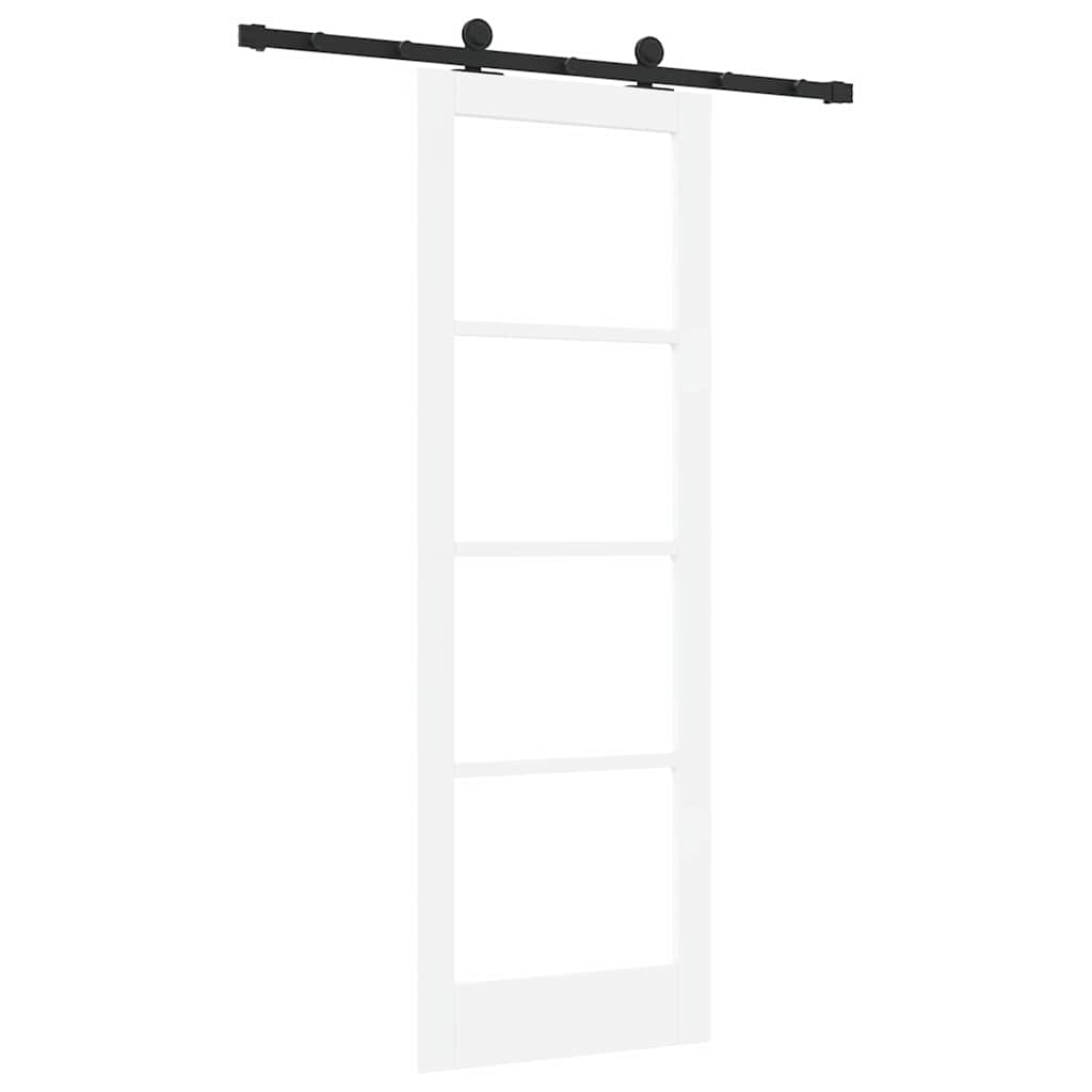 Schiebetür Orkdal Weiß 73,5 X 211 Cm Massivholz Kiefer Und Glas