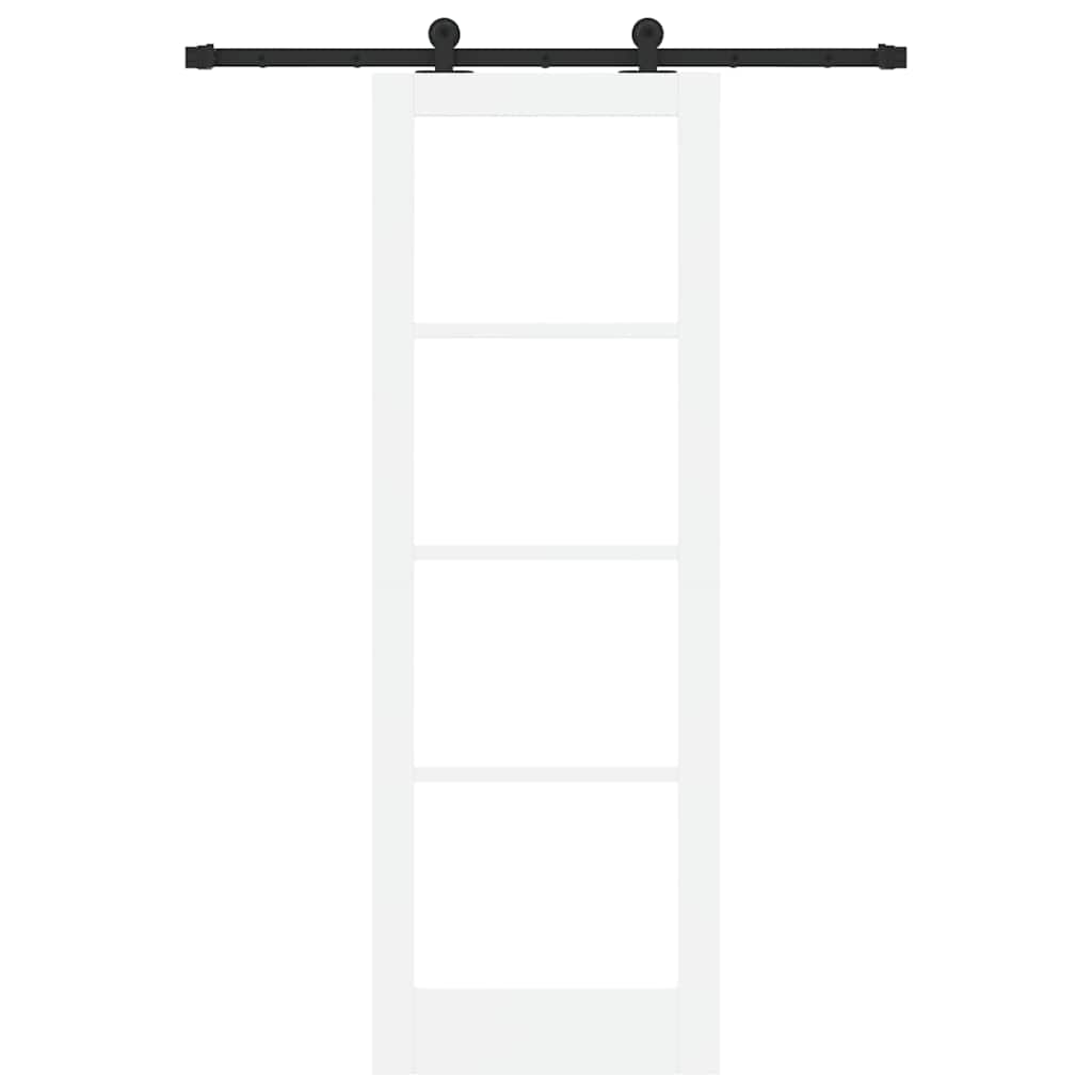 Schiebetür Orkdal Weiß 73,5 X 211 Cm Massivholz Kiefer Und Glas