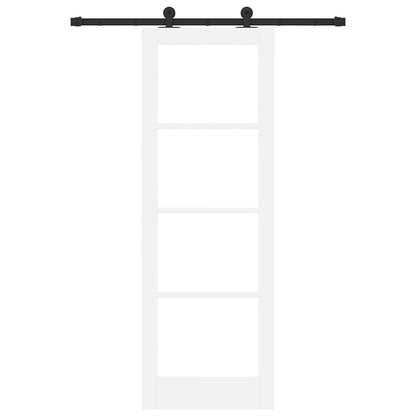 Schiebetür Orkdal Weiß 73,5 X 211 Cm Massivholz Kiefer Und Glas
