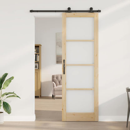 Schiebetür Orkdal Natur 78 X 232 Cm Massivholz Kiefer Und Glas