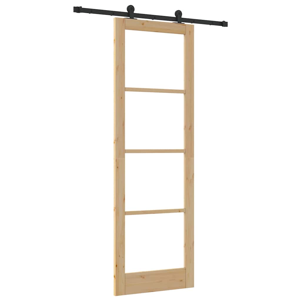 Schiebetür Orkdal Natur 78 X 232 Cm Massivholz Kiefer Und Glas