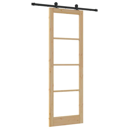 Schiebetür Orkdal Natur 78 X 232 Cm Massivholz Kiefer Und Glas