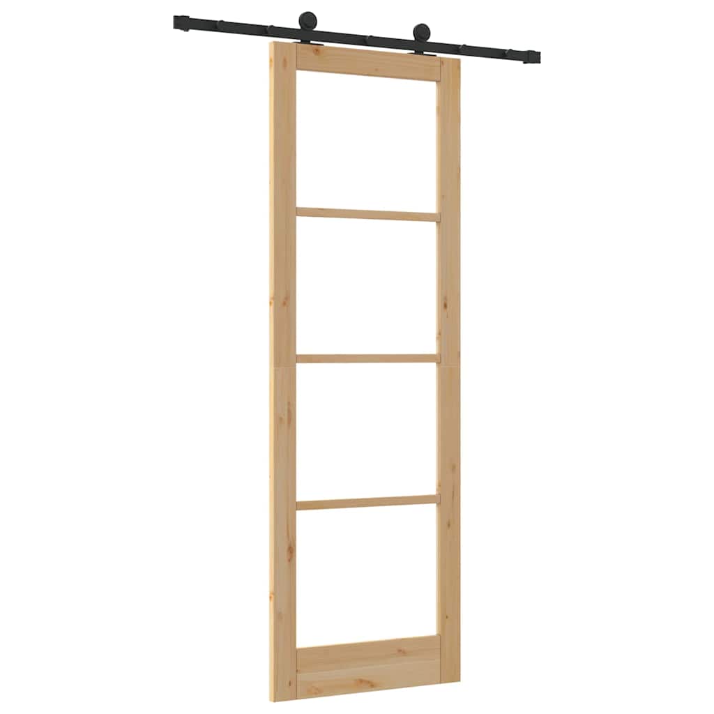 Schiebetür Orkdal Natur 78 X 232 Cm Massivholz Kiefer Und Glas