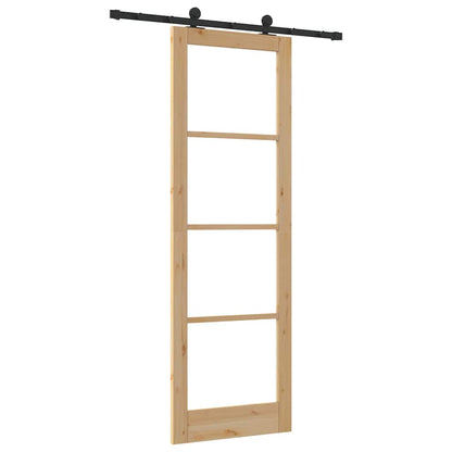 Schiebetür Orkdal Natur 78 X 232 Cm Massivholz Kiefer Und Glas