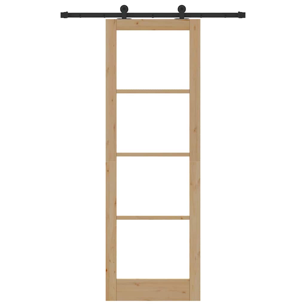 Schiebetür Orkdal Natur 78 X 232 Cm Massivholz Kiefer Und Glas