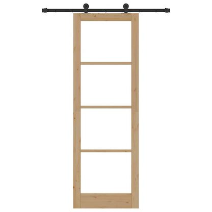 Schiebetür Orkdal Natur 78 X 232 Cm Massivholz Kiefer Und Glas