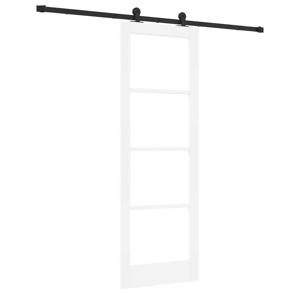 Schiebetür Orkdal Weiß 73,5 X 211 Cm Massivholz Kiefer Und Glas