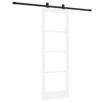 Schiebetür Orkdal Weiß 73,5 X 211 Cm Massivholz Kiefer Und Glas