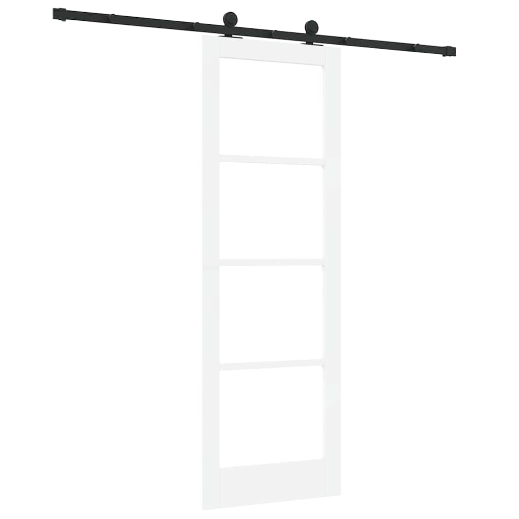 Schiebetür Orkdal Weiß 73,5 X 211 Cm Massivholz Kiefer Und Glas