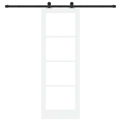 Schiebetür Orkdal Weiß 73,5 X 211 Cm Massivholz Kiefer Und Glas