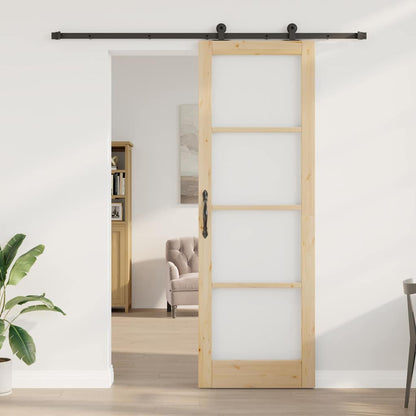 Schiebetür Orkdal Natur 78 X 232 Cm Massivholz Kiefer Und Glas