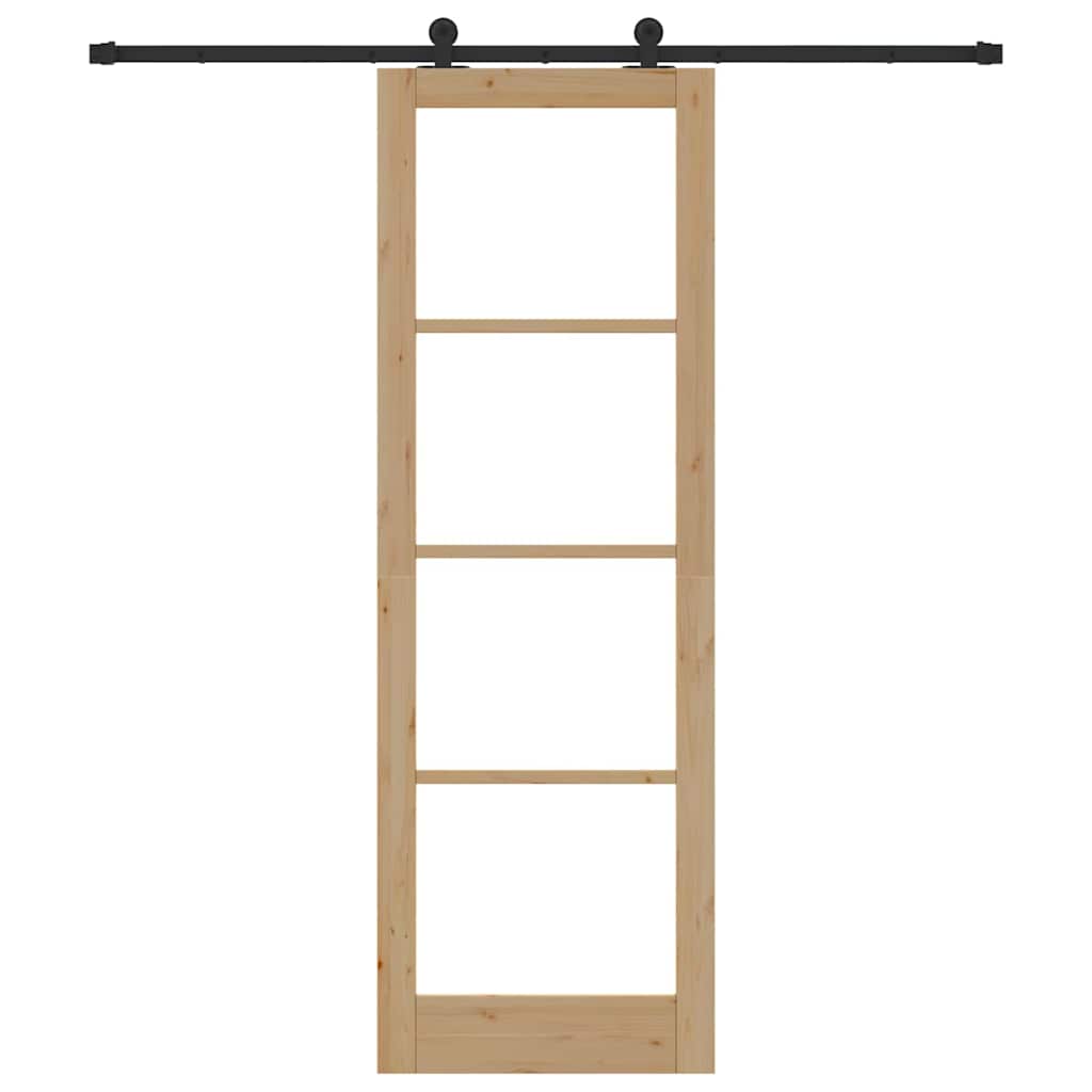 Schiebetür Orkdal Natur 78 X 232 Cm Massivholz Kiefer Und Glas