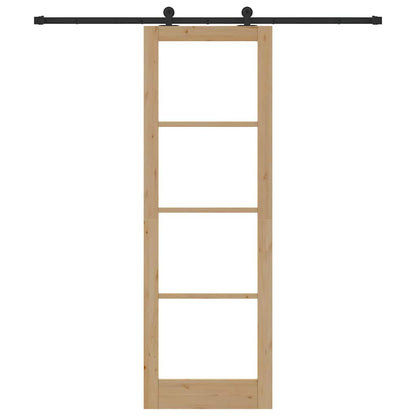 Schiebetür Orkdal Natur 78 X 232 Cm Massivholz Kiefer Und Glas