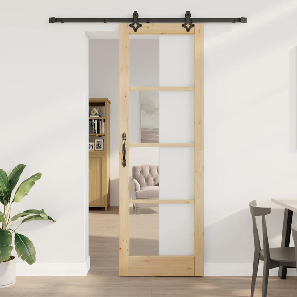 Schiebetür Orkdal Natürlich Und Schwarz 78 X 232 Cm