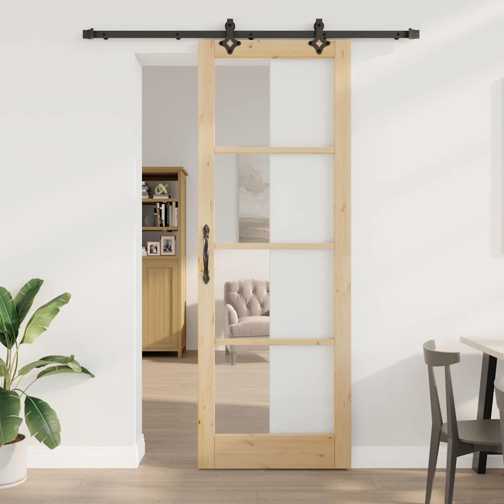Schiebetür Orkdal Natürlich Und Schwarz 83 X 232 Cm