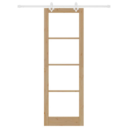 Schiebetür Natur 78 X 232 Cm Massivholz Kiefer Und Glas