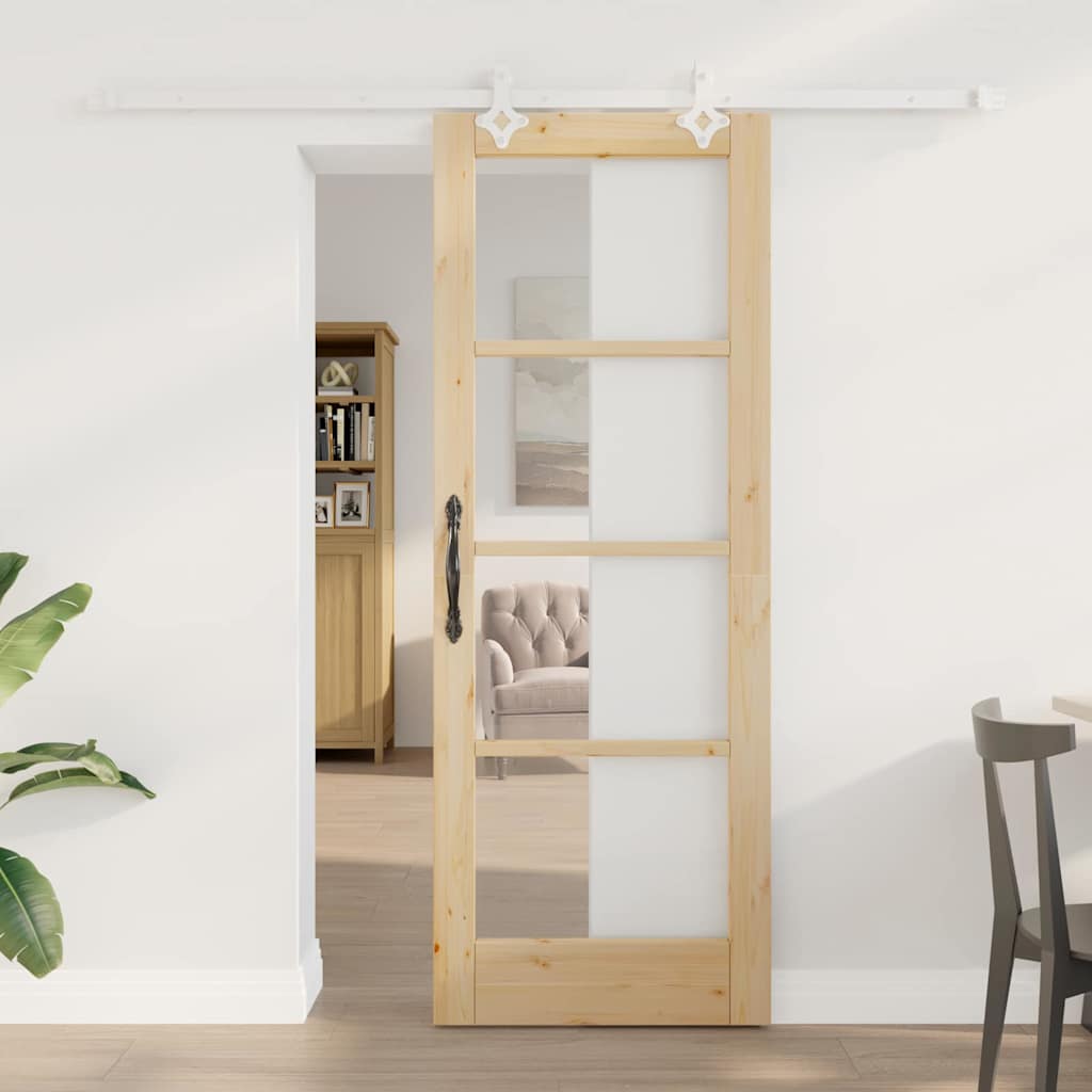 Schiebetür Massivholz Kiefer Und Glas