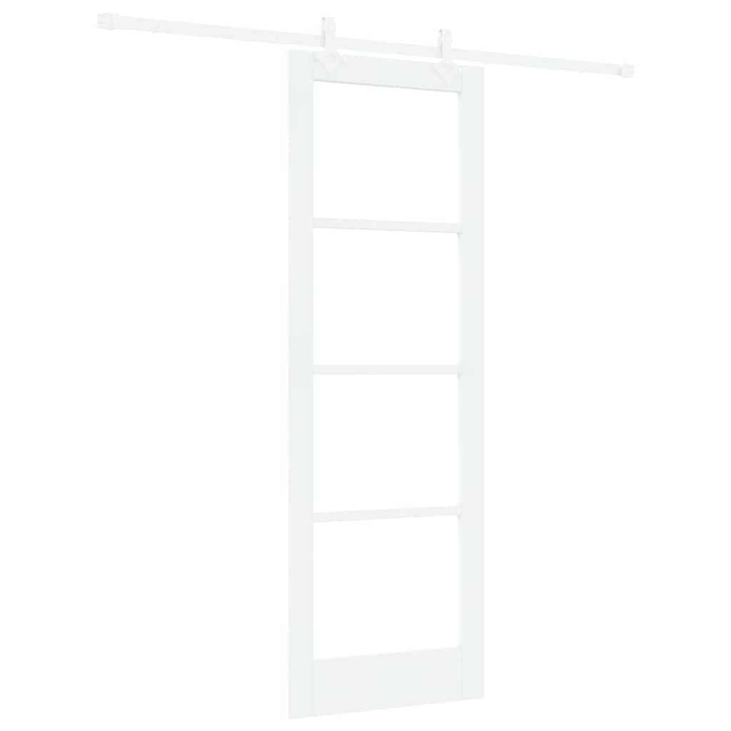 Schiebetür Weiß 73,5 X 211 Cm Massivholz Kiefer Und Glas