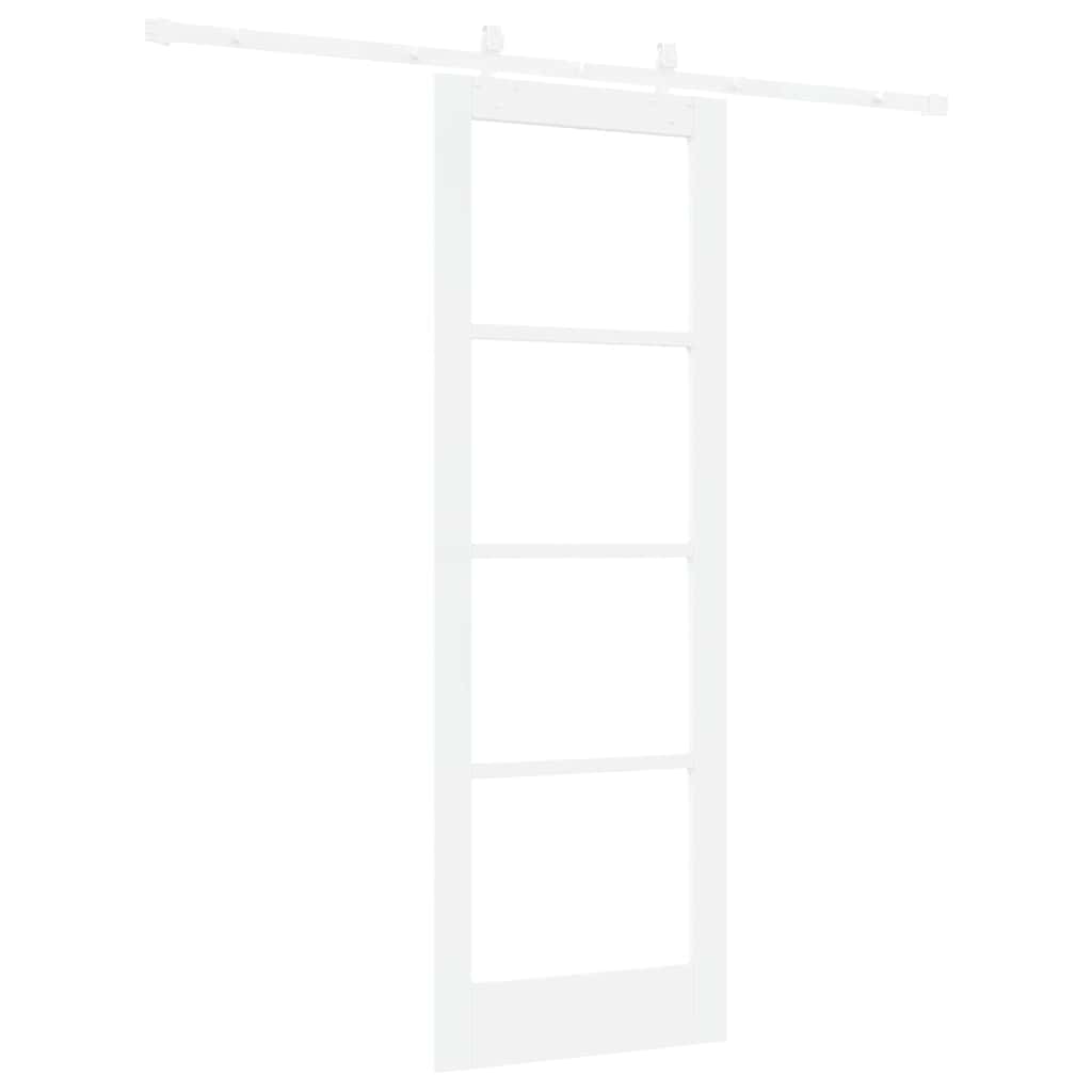 Schiebetür Weiß 73,5 X 211 Cm Massivholz Kiefer Und Glas