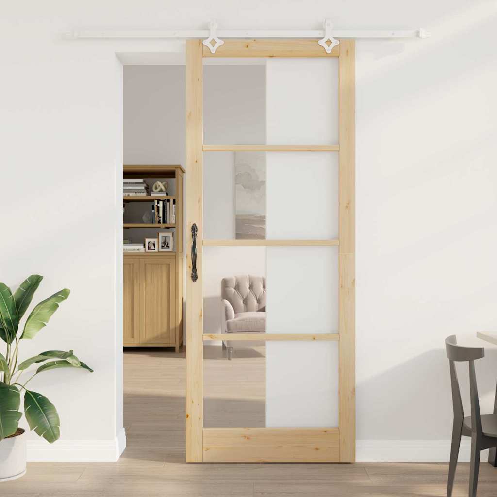 Schiebetür Massivholz Kiefer Und Glas