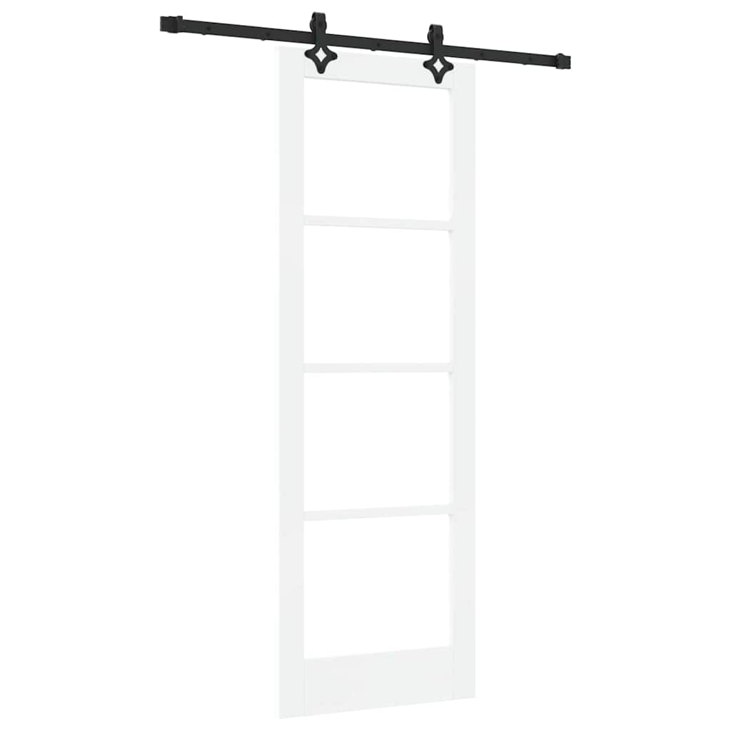 Schiebetür Weiß 73,5 X 211 Cm Massivholz Kiefer Und Glas