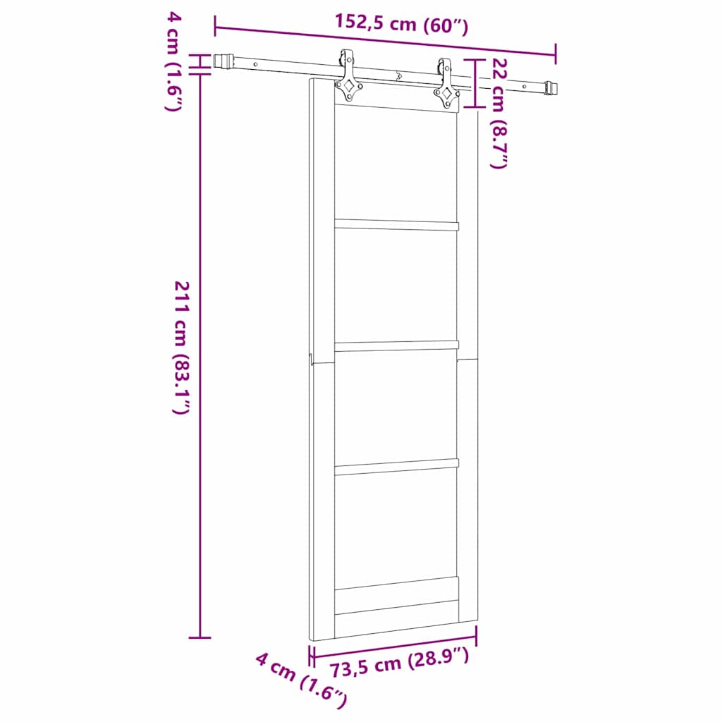 Schiebetür Weiß 73,5 X 211 Cm Massivholz Kiefer Und Glas