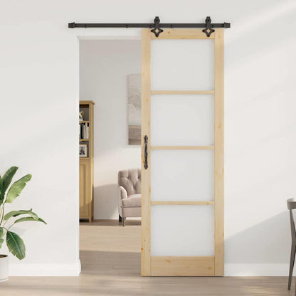 Schiebetür Natur 78 X 232 Cm Massivholz Kiefer Und Glas