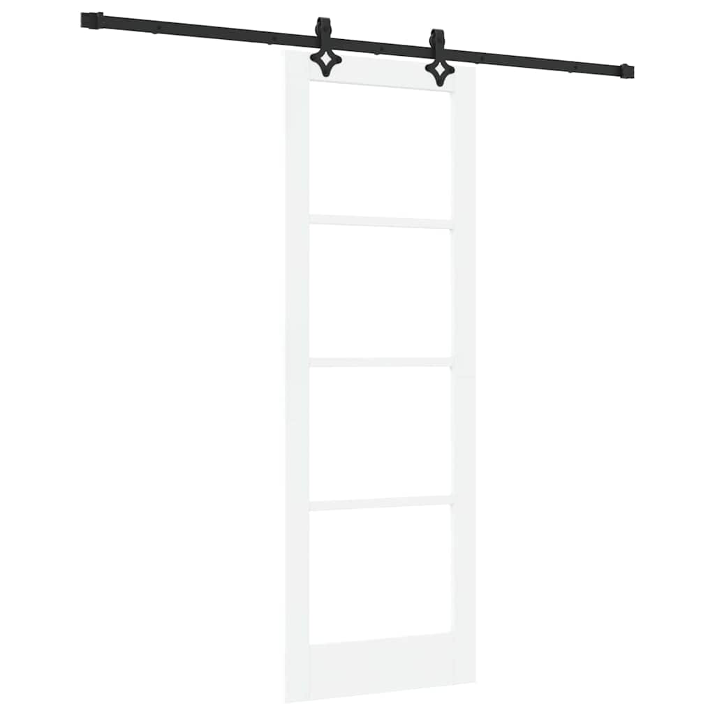 Schiebetür Weiß 73,5 X 211 Cm Massivholz Kiefer Und Glas