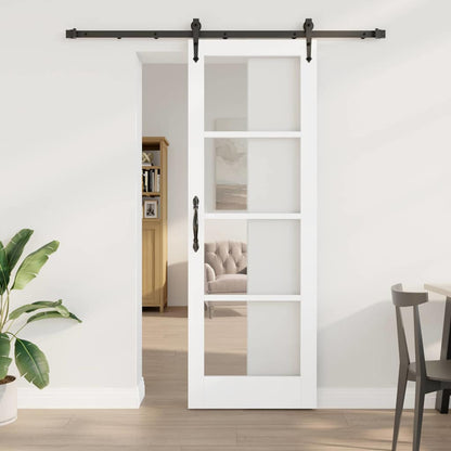 Schiebetür Weiß 73,5 X 211 Cm Massivholz Kiefer Und Glas