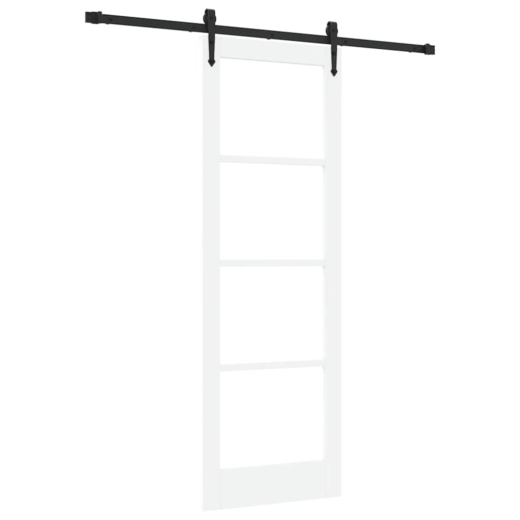 Schiebetür Weiß 73,5 X 211 Cm Massivholz Kiefer Und Glas