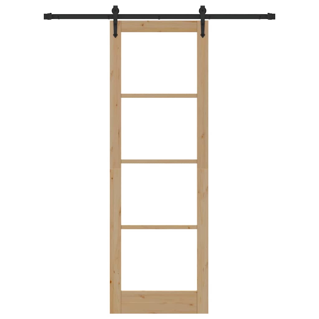 Schiebetür Natur 78 X 232 Cm Massivholz Kiefer Und Glas