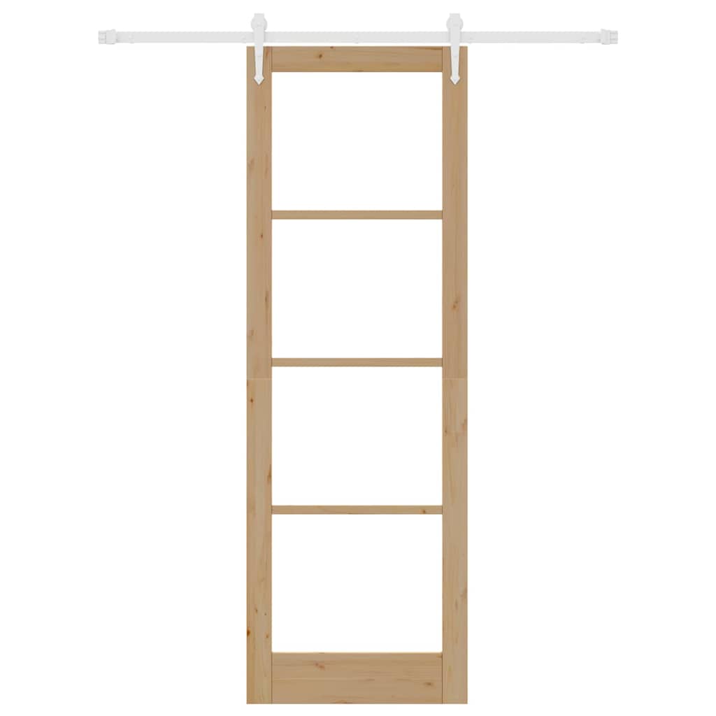 Schiebetür Natur 78 X 232 Cm Massivholz Kiefer Und Glas