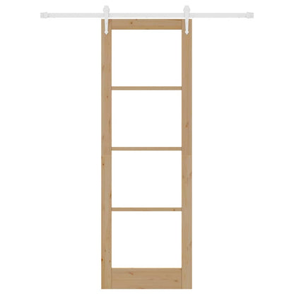 Schiebetür Natur 78 X 232 Cm Massivholz Kiefer Und Glas