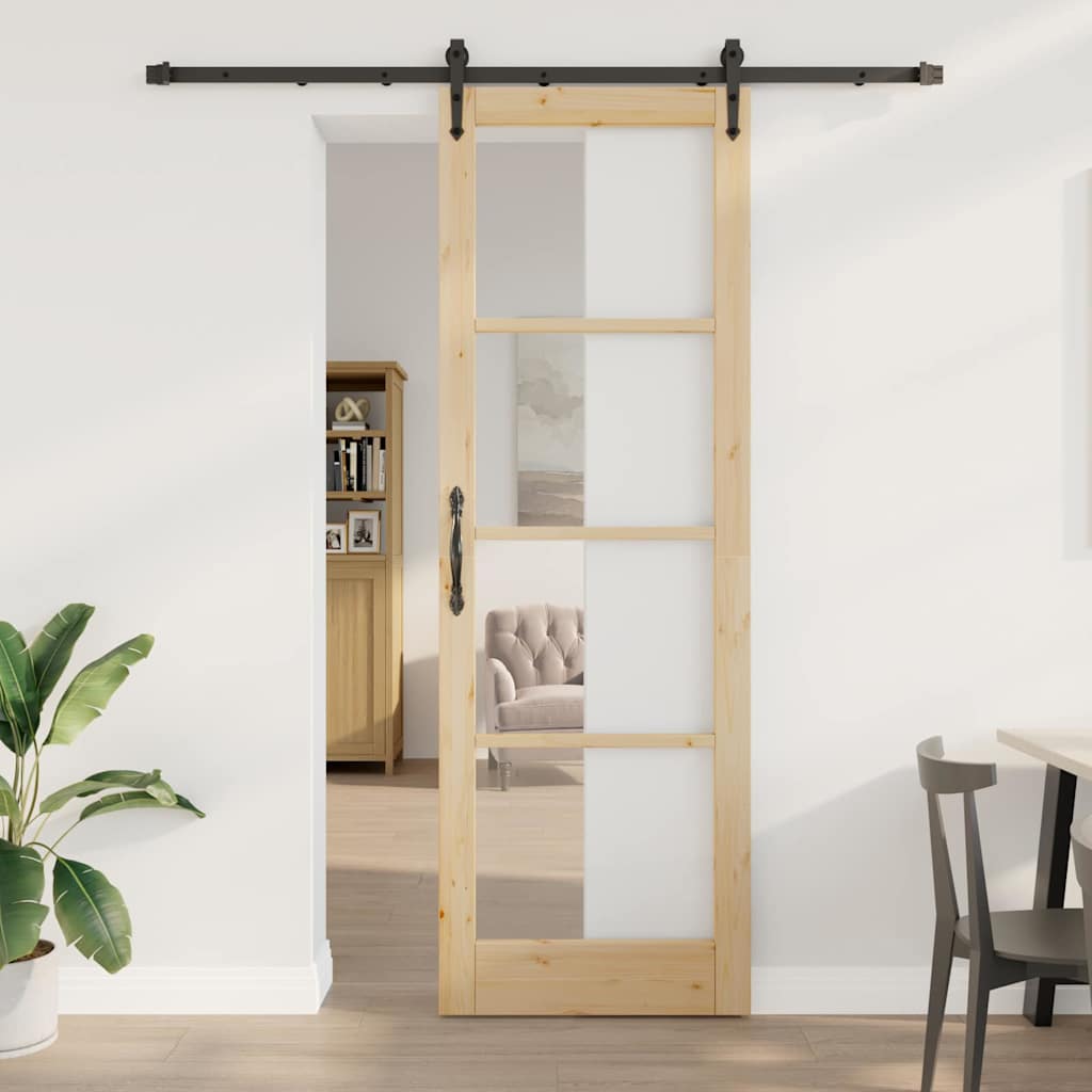 Schiebetür Natürlich Und Schwarz 78 X 232 Cm
