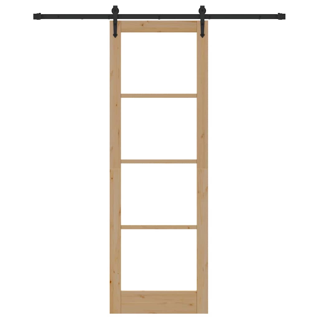 Schiebetür Natürlich Und Schwarz 78 X 232 Cm