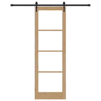 Schiebetür Natürlich Und Schwarz 78 X 232 Cm