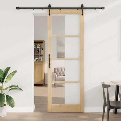 Schiebetür Natürlich Und Schwarz 83 X 232 Cm
