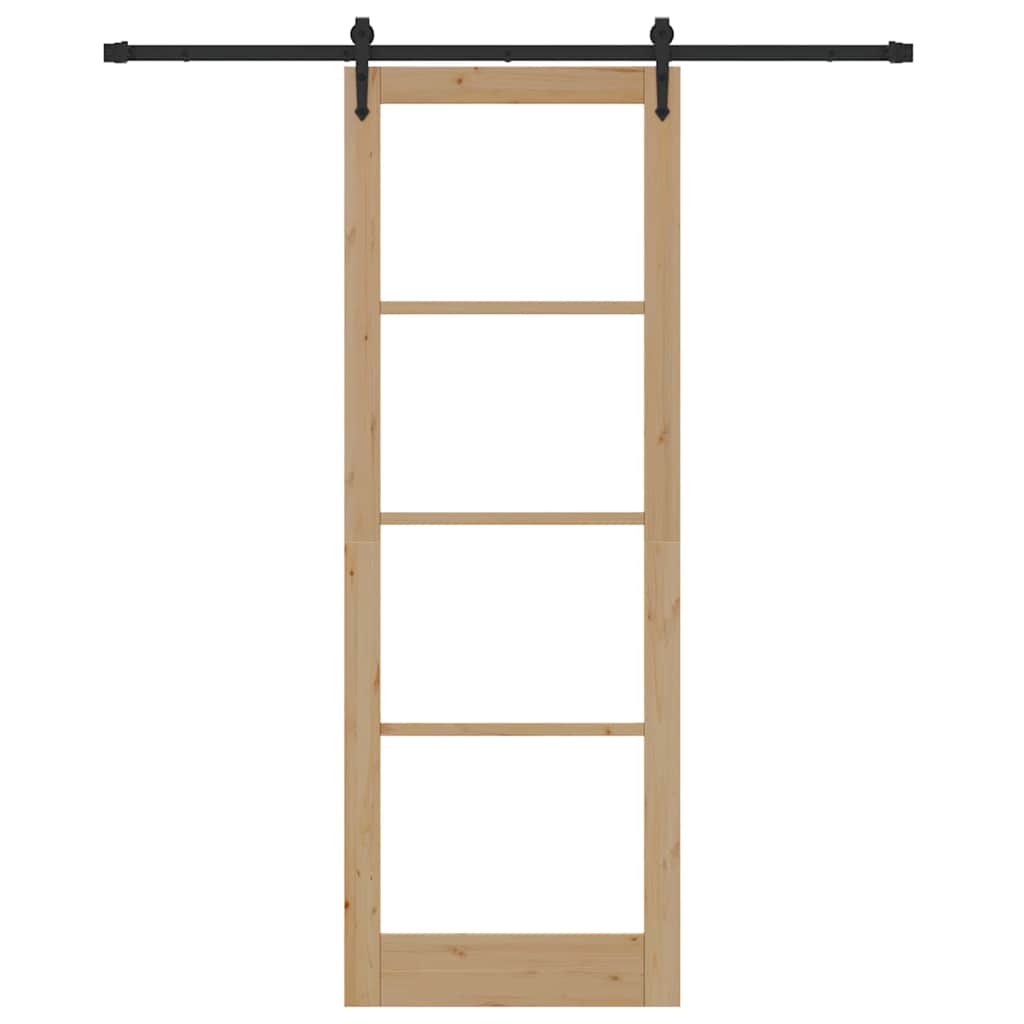 Schiebetür Natürlich Und Schwarz 83 X 232 Cm