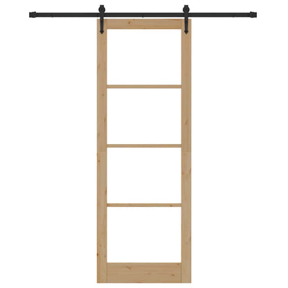 Schiebetür Natürlich Und Schwarz 83 X 232 Cm